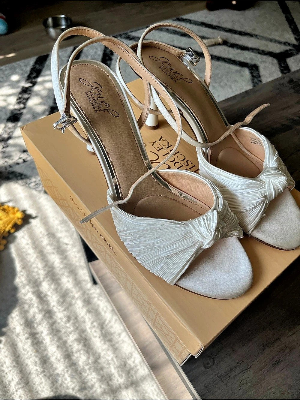 Badgley Mischka Jewel Ibis Pleated Ankle Strap Sandal 9